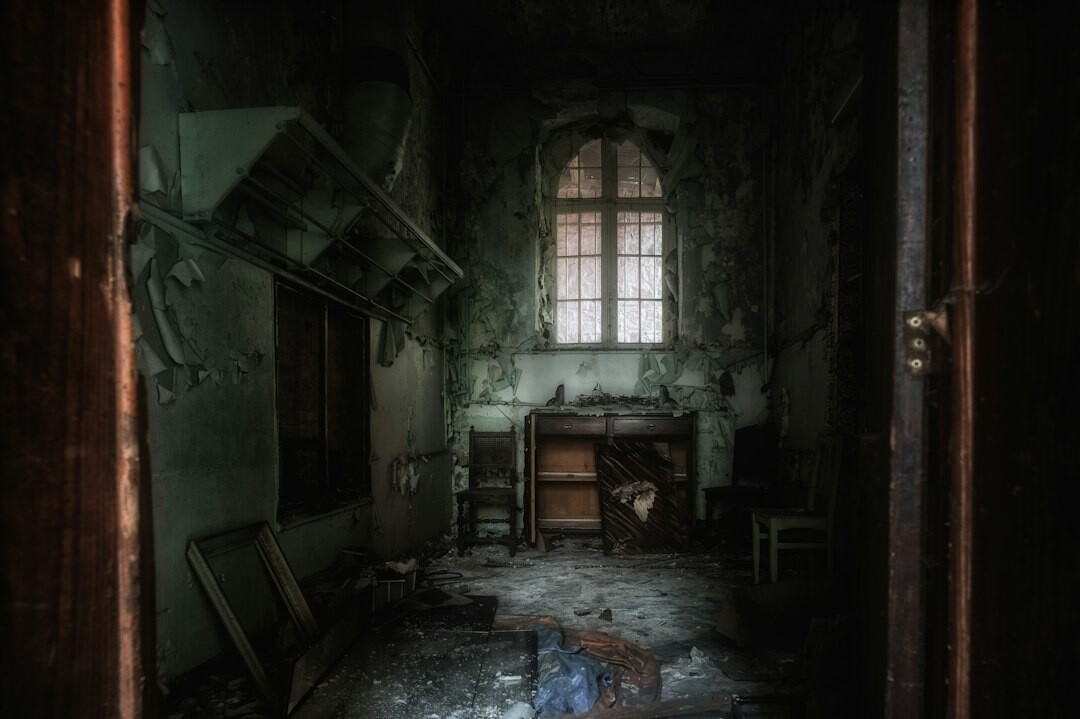 old house interior with dust