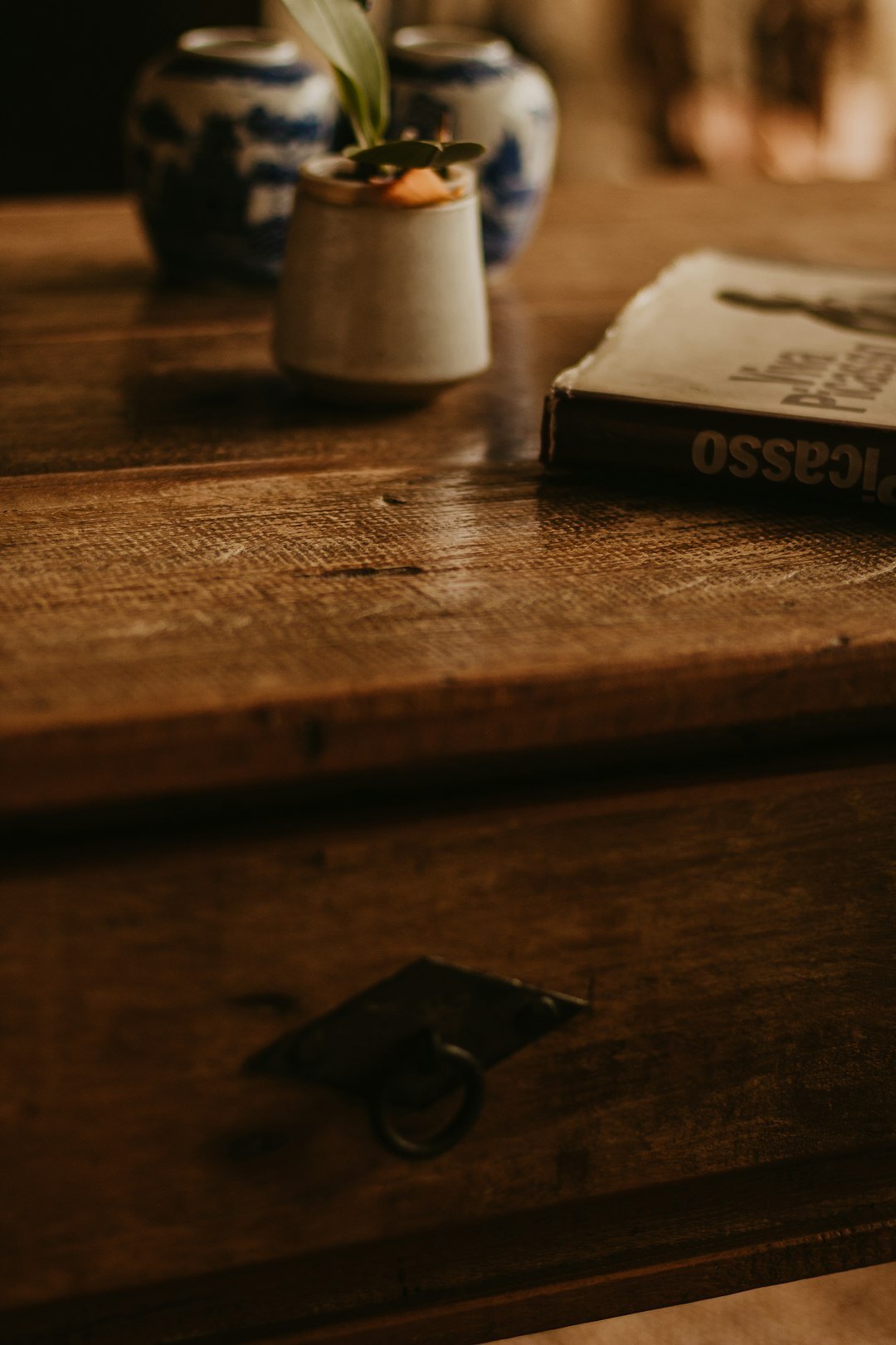 mystery book on wooden table